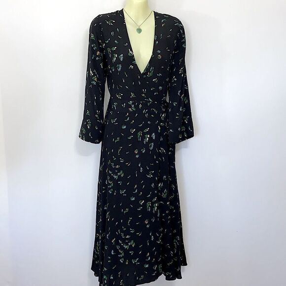 Ganni Dress Maxi Wrap Floral NWOT Size 4 - Picture 6 of 8